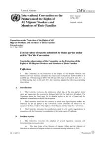 United Nations  International Convention on the Protection of the Rights of All Migrant Workers and Members of Their Families