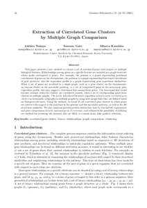 Genome Informatics 12: 44–Extraction of Correlated Gene Clusters by Multiple Graph Comparison