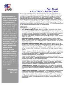 Fact Sheet  A 21st Century Border Vision The Presidents recognize