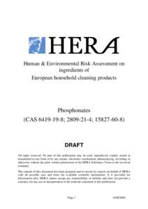 Human & Environmental Risk Assessment on ingredients of European household cleaning products Phosphonates (CAS; ; )
