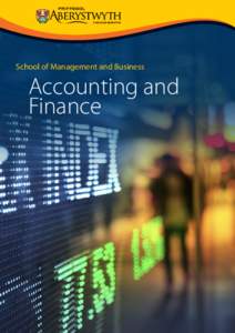 School of Management and Business  Accounting and Finance  Welcome