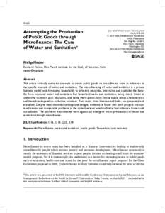 Article Military-Madrasa-Mullah Complex Attempting the Production of Public Goods through Microfinance: The Case