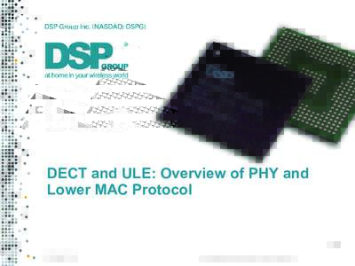 DECT and ULE: Overview of PHY and Lower MAC Protocol LS  Feb‘14