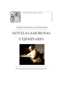 María de Zayas y Sotomayor  NOVELAS AMOROSAS Y EJEMPLARES  	
  