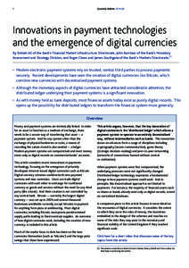 1  Quarterly Bulletin 2014 Q3 Innovations in payment technologies and the emergence of digital currencies