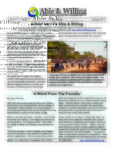 Volume 11, Issue 1  Newsletter A Brief Intro To Able & Willing