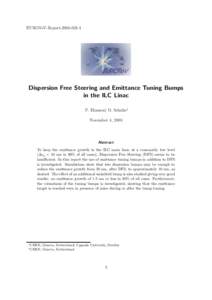 EUROTeV-ReportDispersion Free Steering and Emittance Tuning Bumps in the ILC Linac P. Eliasson∗, D. Schulte† November 4, 2005