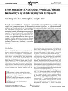 From Nanodot to Nanowire: Hybrid Au/Titania Nanoarrays by Block Copolymer Templates