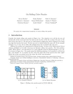 On Rolling Cube Puzzles Kevin Buchin∗ Martin L. Demaine† Christian Knauer∗  Maike Buchin∗