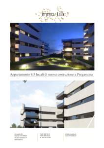 Appartamento 4.5 locali di nuova costruzione a Pregassona  A Lugano, nel comune di Pregassona nasce il complesso residenziale Residenza Eolica. (consegna prevista per luglioIl progetto è composto da 4 torri, ogn