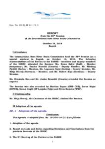 Doc. No: 1S-36-MREPORT from the 36th Session of the International Sava River Basin Commission October 14, 2014