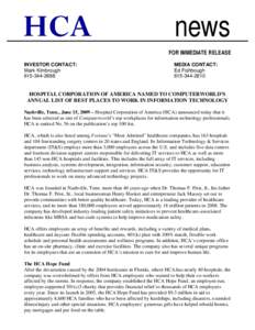 news FOR IMMEDIATE RELEASE INVESTOR CONTACT: Mark Kimbrough[removed]