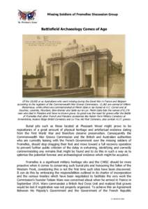 Missing Soldiers of Fromelles Discussion Group  Battlefield Archaeology Comes of Age Of the 18,000 or so Australians who went missing during the Great War in France and Belgium according to the registers of the Commonwea