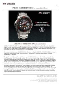 1/2  PRESS INFORMATION for immediate release The Nürburgring 24-hour race Championship 2012 Limited Edition