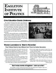 EAGLETON INSTITUTE OF POLITICS A NEWSLETTER  OF THE