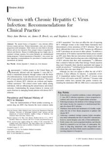 Review Article  Women with Chronic Hepatitis C Virus Infection: Recommendations for Clinical Practice Mary Jane Burton,