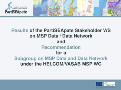 Results of the PartiSEApate Stakeholder WS on MSP Data / Data Network and Recommendation for a Subgroup on MSP Data and Data Network