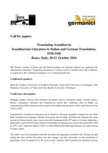 Microsoft Word - Translating Scandinavia International Conference RomeOctober (18 feb)