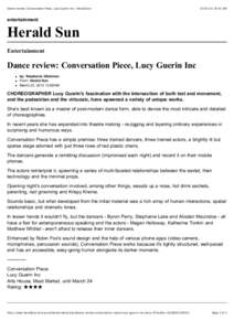 Dance review: Conversation Piece, Lucy Guerin Inc | Herald Sun[removed]:41 AM entertainment
