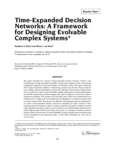 Regular Paper  Time-Expanded Decision Networks: A Framework for Designing Evolvable Complex Systems*