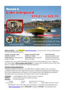 Castaic Lake - Bonelli Park - Santa Fe Dam Swim Testing: DEC 5TH & DEC 13THsee below for detailsMETERS IN 18 MINUTES OR LESS