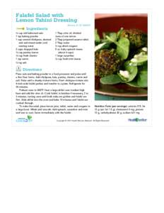 Falafel Salad with Lemon Tahini Dressing Ingredients