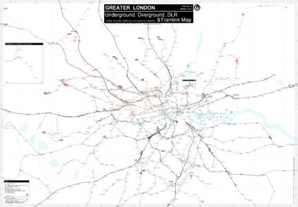 GREATER LONDON Underground, Overground, DLR Tracks map with platforms, connections & depots &Tramlink Map Loop