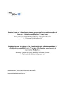 Policy applications, accounting units, monetary valuation_Stephanie Uhde _final_