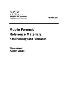 NISTIR 7617, Mobile Forensic Reference Materials