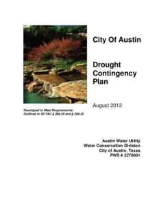 City Of Austin  Drought Contingency Plan August 2012
