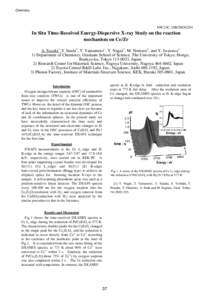 Chemistry  NW2,9C,10B/2003G294 In Situ Time-Resolved Energy-Dispersive X-ray Study on the reaction mechanism on Ce/Zr