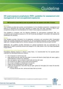 HIV post-exposure prophylaxis (PEP): guideline for assessment and management of non-occupational exposures