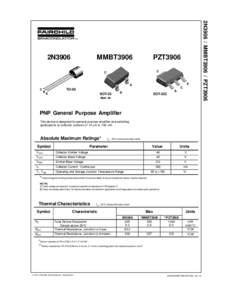 2N3906/MMBT3906/PZT3906 PNP General Purpose Amplifier