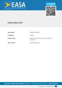 EASA.SAS.A.097  Description: EASA.SAS.A.097