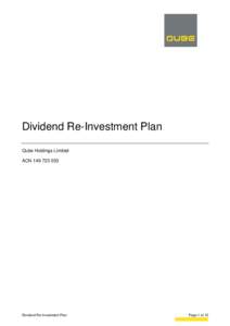 Dividend Re-Investment Plan Qube Holdings Limited ACNDividend Re-Investment Plan