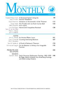 MONTHLY THE AMERICAN MATHEMATICAL Volume 117, Number 2  Natalie Priebe Frank