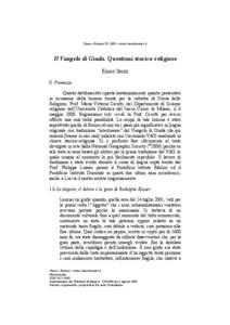 Chaos e Kosmos IX, 2008 – www.chaosekosmos.it  Il Vangelo di Giuda. Questioni storico-religiose
