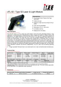 cFL-02 / Type 52 Laser & Light Module Characteristics: Short description  •