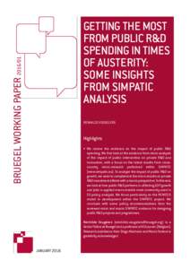 BRUEGEL WORKING PAPERGETTING THE MOST FROM PUBLIC R&D SPENDING IN TIMES OF AUSTERITY: