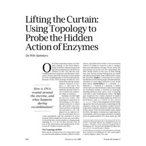 Lifting the Curtain: Using Topology to Probe the Hidden Action of Enzymes De Witt Sumners ne of the important issues in molecular biology is the three-dimensional structure (shape) of proteins
