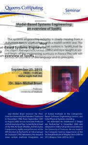 Seminar  Series Model-Based Systems Engineering: an overview of SysML