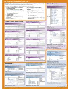 COLLADA 1.4 Quick Reference Card - Page 1 COLLADA™ defines an XML-based schema to allow transport of 3D assets between applications, enabling diverse 3D authoring and content processing tools to be combined into a prod