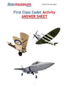 ATC/CCF First Class Cadets  First Class Cadet Activity ANSWER SHEET  1