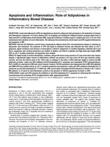 Citation: Clinical and Translational Gastroenterology[removed], e1; doi:[removed]ctg[removed]  & 2010 by the American College of Gastroenterology All rights reserved 2155-384x/10 www.nature.com/ctg  Apoptosis and Inflammati