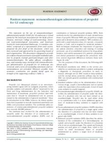 Position statement: nonanesthesiologist administration of propofol for GI endoscopy