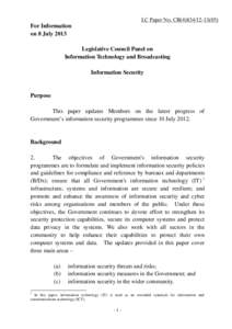 LC Paper No. CB[removed])  For Information on 8 July 2013 Legislative Council Panel on Information Technology and Broadcasting
