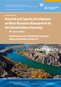 Water-related activities in Africa of UNU entities: UNU-EHS | UNU-INWEH | UNU-INRA | UNU-FTP | UNU-FLORES | UNW-DPC Special session coordinated by UNW-DPC Proceedings on