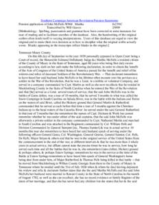 Southern Campaign American Revolution Pension Statements Pension application of John McFalls W968 Martha fn23NC Transcribed by Will Graves[removed]Methodology: Spelling, punctuation and grammar have been corrected in som