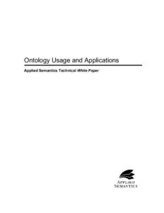 Ontology Usage and Applications Applied Semantics Technical White Paper TABLE OF CONTENTS A.