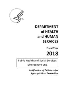 Fiscal Year 2018 Public Health and SOcial Services Emergency Fund